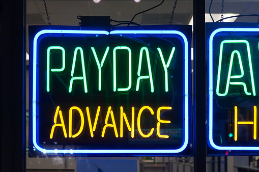 Payday advance money lender sign