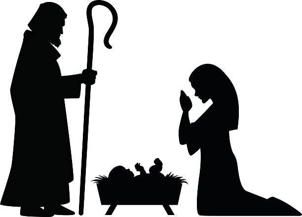 мары, joseph и иисуса - shepherds staff stock illustrations