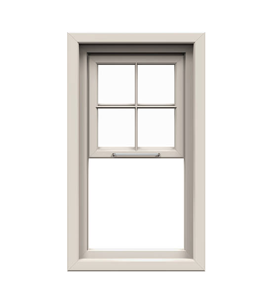 janela de plástico aberta - window frame window isolated clipping path - fotografias e filmes do acervo