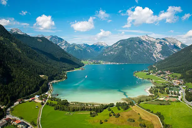 Aerial view from Achensee in Tyrol (Austria)