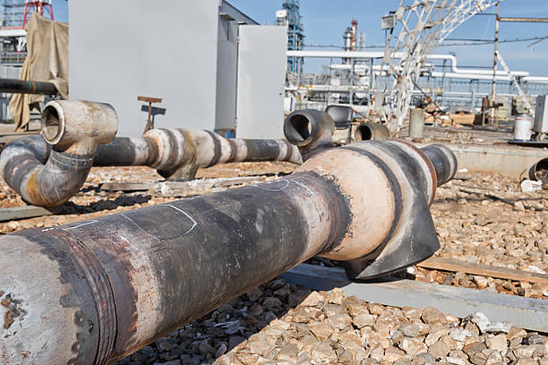 istock Welds components of pipelines after heat treatment 601941480