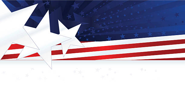 istock Patriotic Background or Banner: Red, White, Blue with Stars, Stripes 601942524