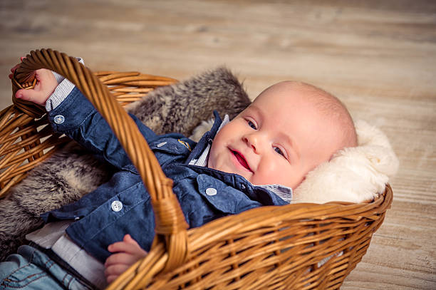 istock little beautiful child in the basket 601943234
