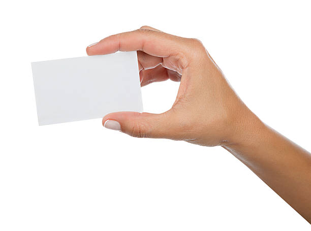 istock Woman Holding Blank Card Isolated 601944482