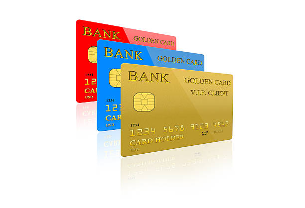 istock three credit card isolated on white background 601944714