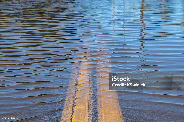 High Water Street Flooding Stock Photo - Download Image Now - Flood, Road, Street