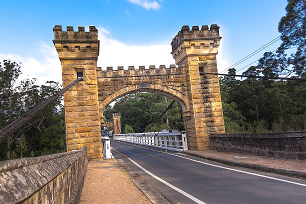 istock Ancient wooden suspension bridge. 601947870