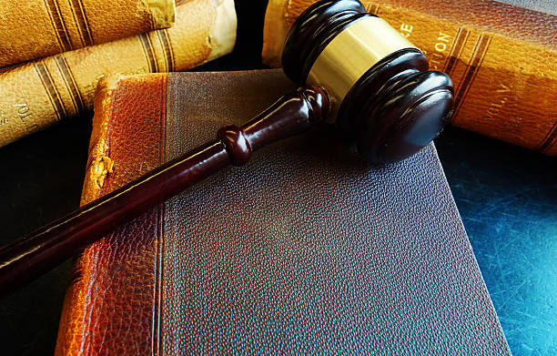 istock Gavel on old law books 601948224