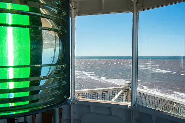 Photo of Operating lantern and view from West Point Lighthouse PEI, Canada