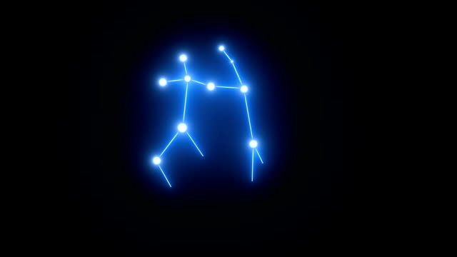 Zodiac Gemini Star Constellation Forming in Glowing Light