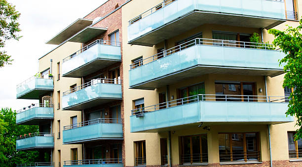 istock Modern house with beautiful glass balconies 602286762