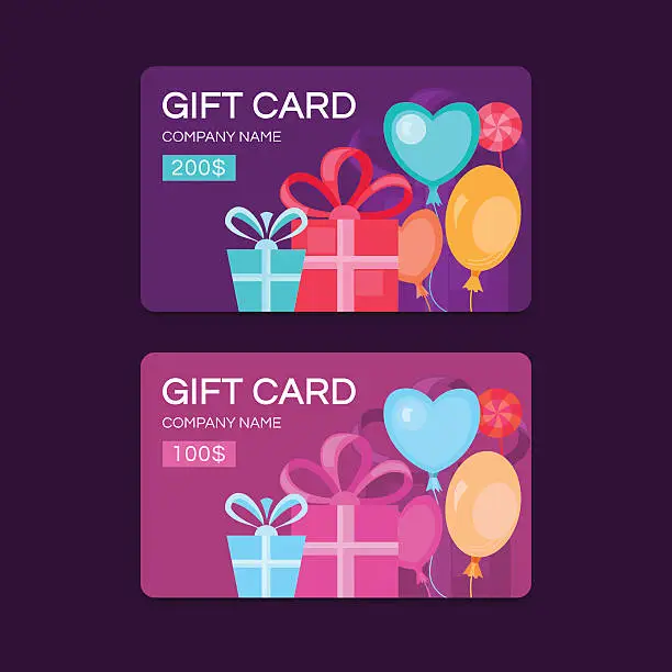 Vector illustration of Vector gift cards.