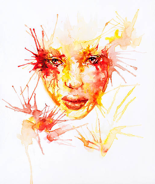 istock Watercolor abstract portrait 602291750