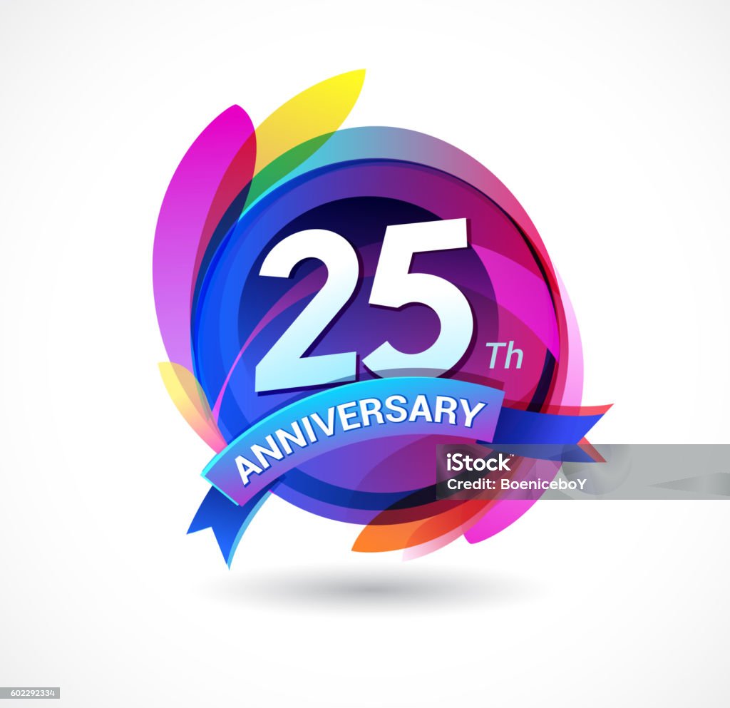 25th anniversary - abstract background with icons and elements anniversary vector series 25-29 Years stock vector