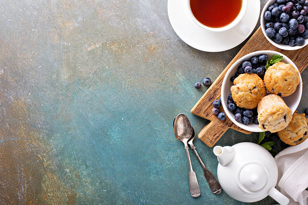 Blueberry muffins in a bowl