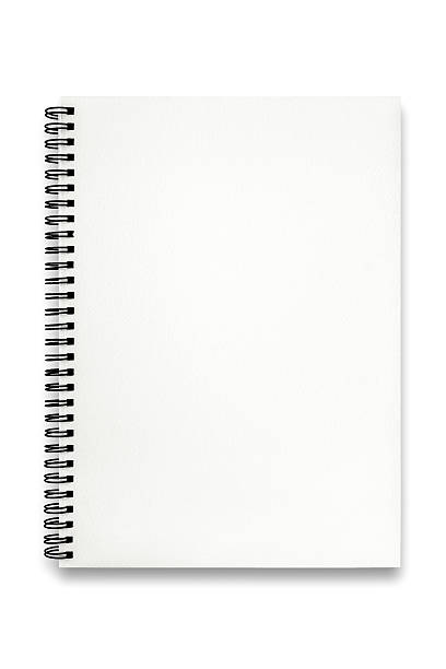 istock Open blank sketchbook isolated on white background 602298476