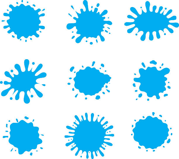 Vector silhouette of water splash blue color set. Vector silhouette of water splash blue color set. Ideal for logo or symbol and web icons. wave water silhouettes stock illustrations