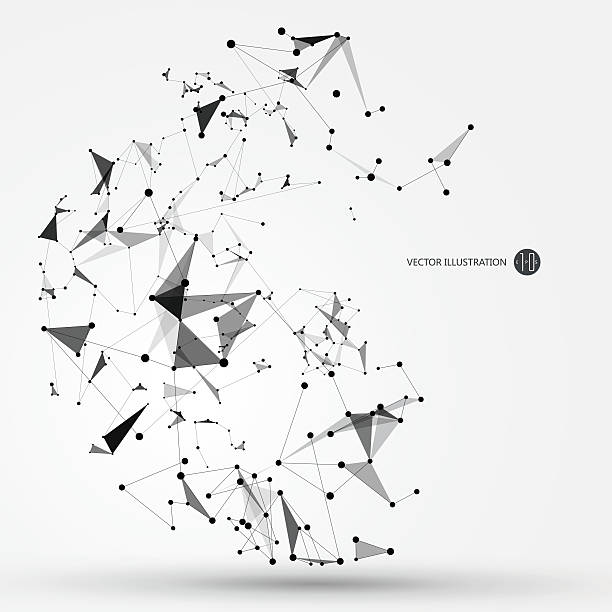 Abstract graphic consisting of points, lines and connection, Internet technology.