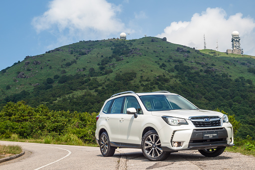 Hong Kong, China Aug 15, 2016 : Volkswagen Tiguan 2016 Auto Parking on Aug 15 2016 in Hong Kong.