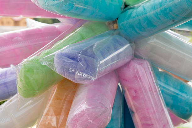 istock Cotton candy on sky background. Summer concept. 602308180
