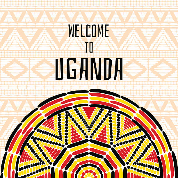 観光客の部族ウガンダのベクトルデザイン。アフリカの民族プリント - ethnic music点のイラスト素材／クリップアート素材／マンガ素材／アイコン素材