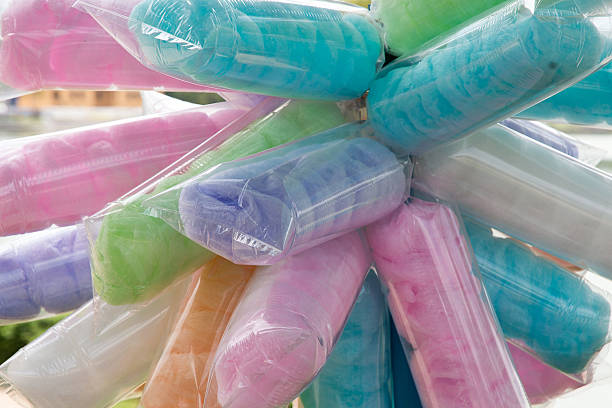 istock Cotton candy on sky background. Summer concept. 602309440