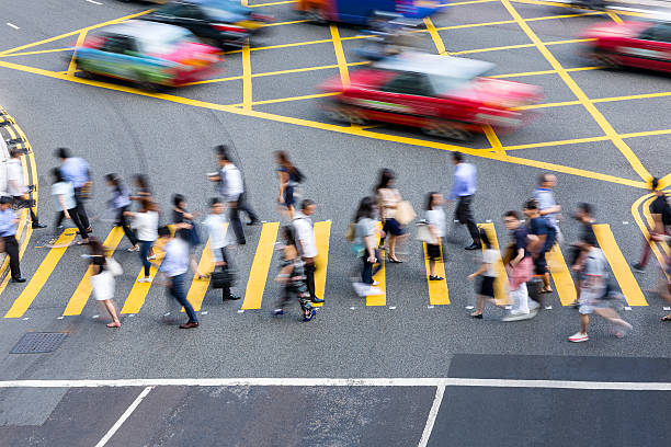istock Busy pedestrian crossing at Hong Kong 602310074