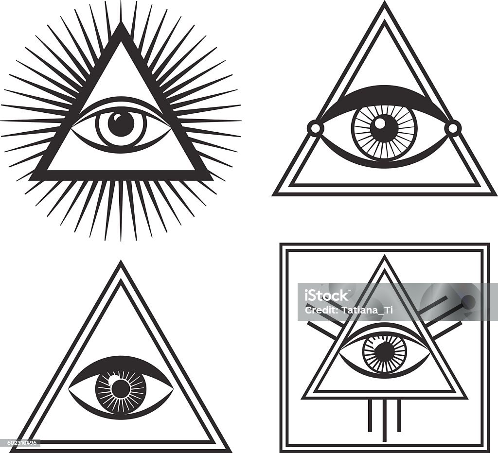 Eye In Triangle Set Stock Illustration - Download Image Now - Mandala,  Number 3, Alchemy - iStock