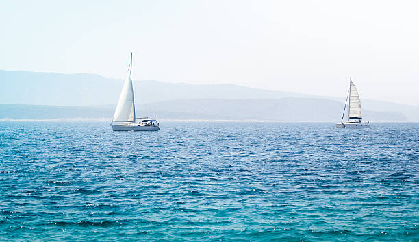 istock Sailboat yacht on the sea 602318526