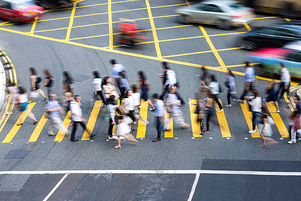 istock Busy pedestrian crossing at Hong Kong 602319294