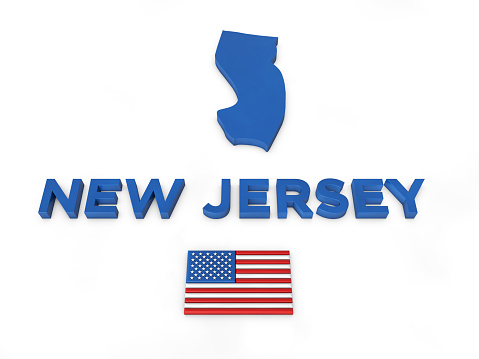 USA 3d render, State of New Jersey