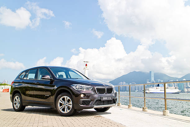 bmw x1d 2016 test drive day - bell stock-fotos und bilder