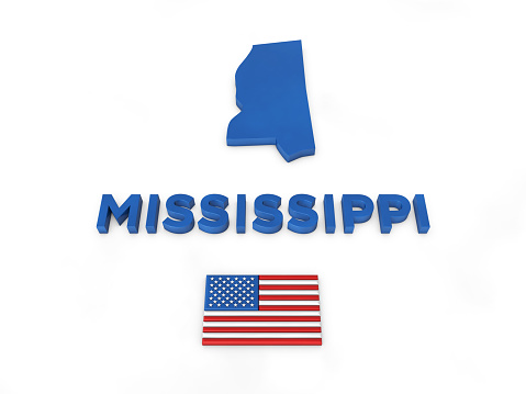 USA 3d render, State of Mississippi