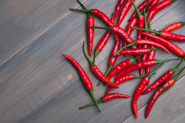 istock red chillies pepper on the wooden floor. 602323850