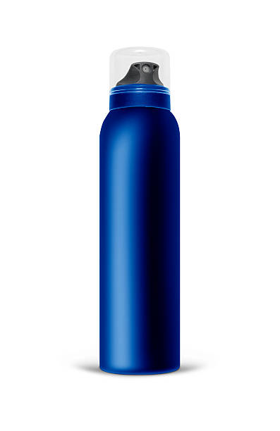 istock Blue blank aluminum spray can isolated 602325426