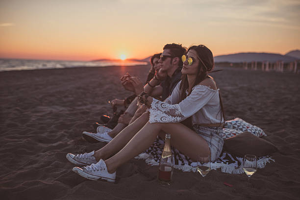 Sunrise on the beach after partying whole night