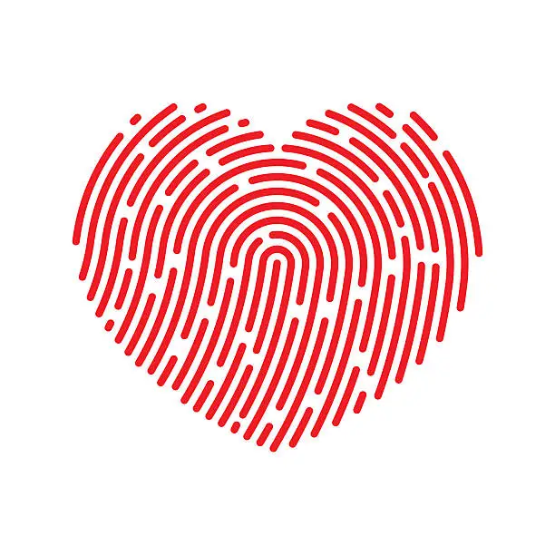 Vector illustration of Vector Thumbprint Heart Icon