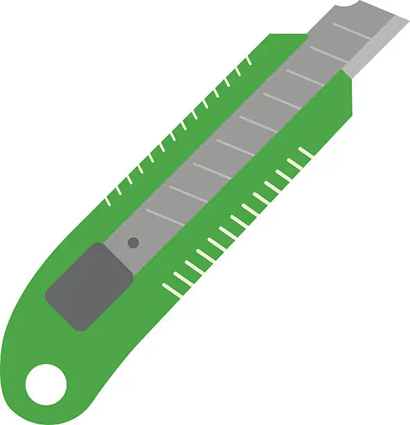 Vector illustration of Stationery knife for paper.