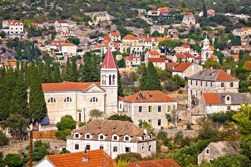 Bobovisce and Lozisca village on Brac island view, Dalmatia, Croatia