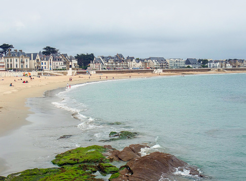 beach scenery at a commune named Quiberon in the Morbihan department in Brittany, France