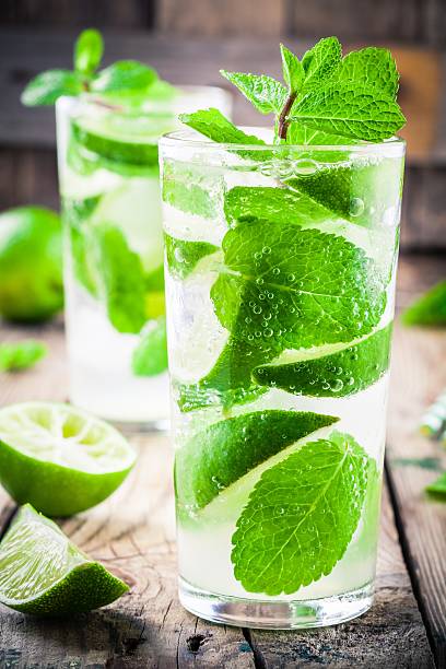 istock fresh mojito cocktails with lime, mint and ice in glass 602337592