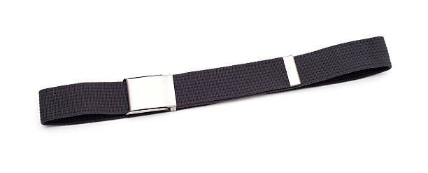 istock Men's grey belt isolated on white background 603151358