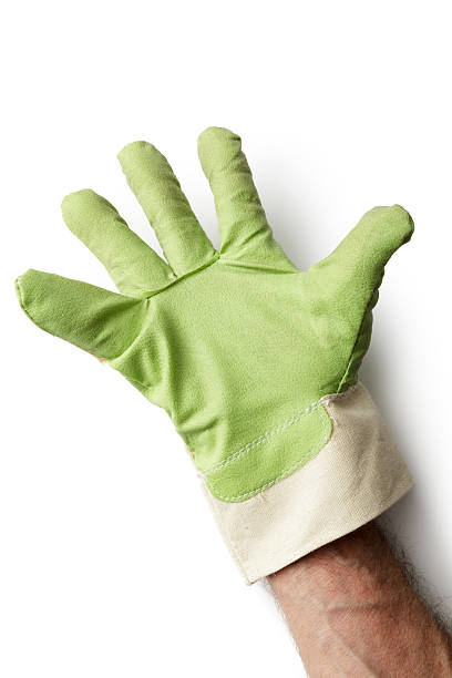 Textile work gloves with rubber isolated on white background.