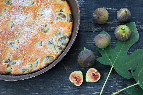Pie with figs stock photo