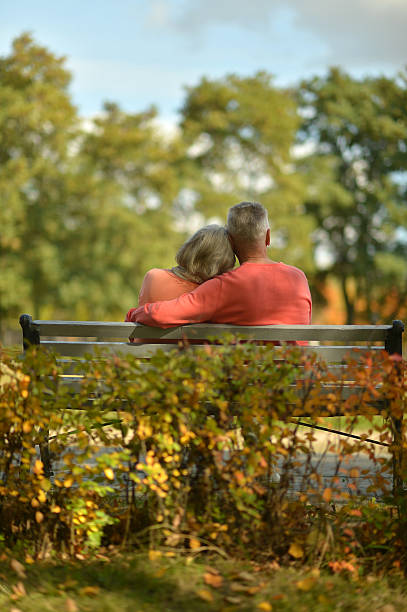 istock Senior couple in autumn park 603152978