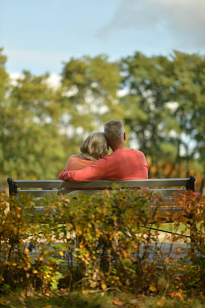 istock Senior couple in autumn park 603153124