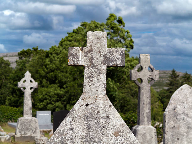istock Graveyard with crucifixes in Ireland 603153784