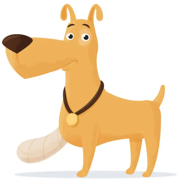 Vector illustration of Injured Dog