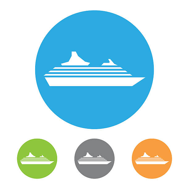 Cruise Ship Icon Cruise Ship Icon. Eps10 vector illustration with layers (removeable). Pdf, png and high resolution jpeg file included (300dpi). ferry nautical vessel industrial ship sailing ship stock illustrations