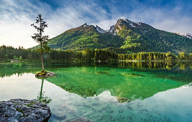 istock Stunning sunrise at Hintersee lake in Alps, Germany 603156334